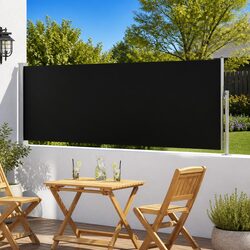 Reliable Black Retractable Side Awning 100x300 cm