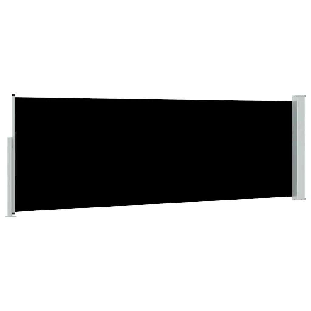 Retractable Side Awning Outdoor Privacy Screen 100x300 cm Black