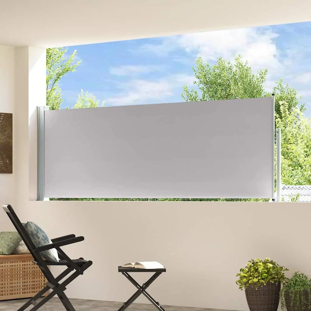 Retractable Side Awning Privacy Screen 100x300 cm Grey Sunshade