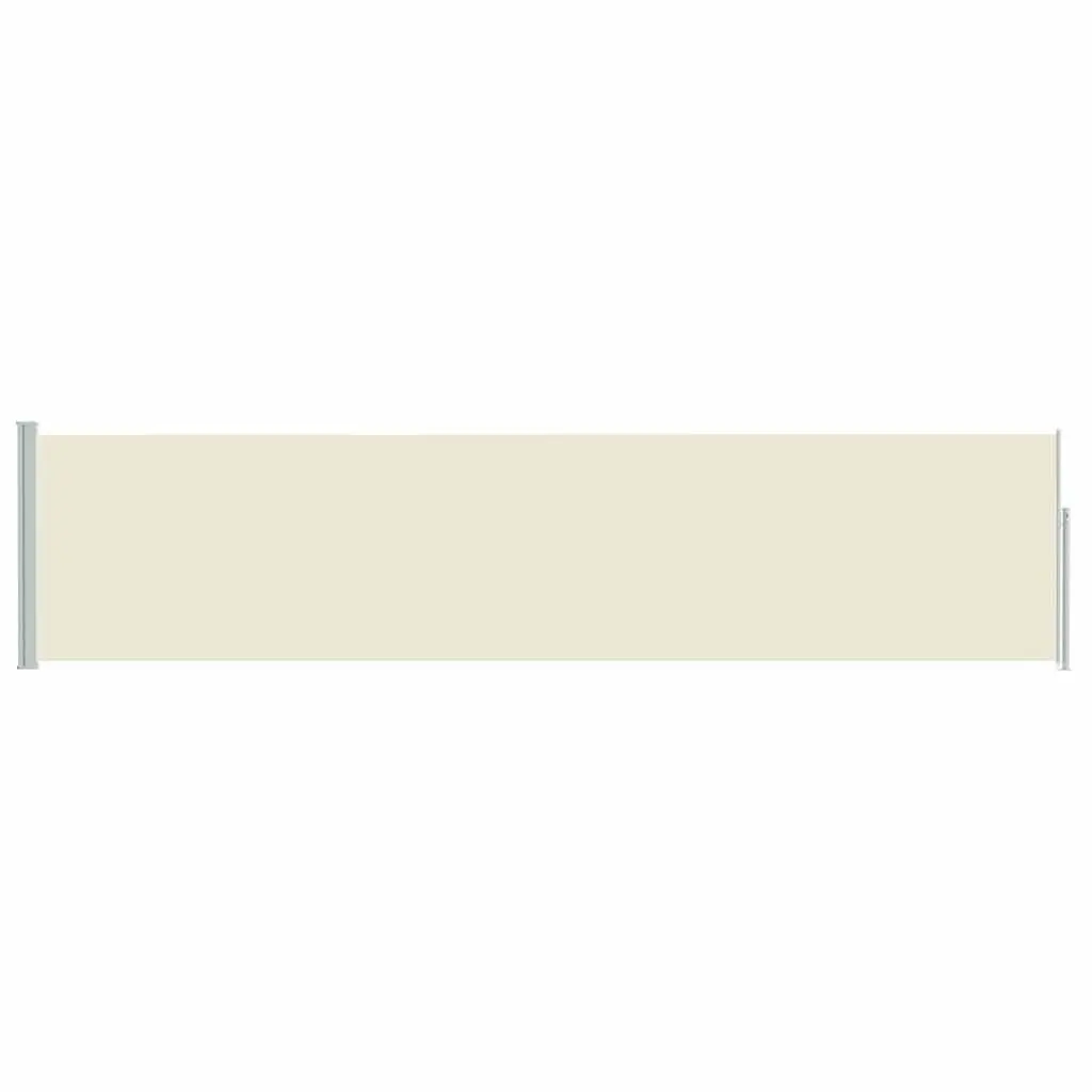 Retractable Side Awning Privacy Screen 117x514cm Cream Patio Sunshade