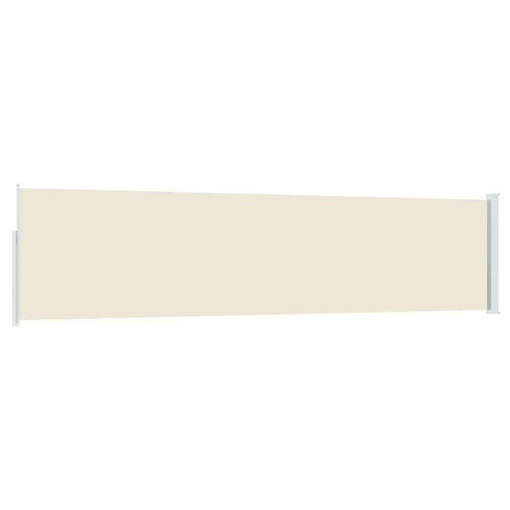 Retractable Side Awning Privacy Screen 117x514cm Cream Patio Sunshade