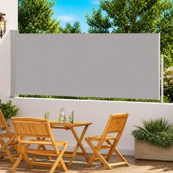 Reliable Grey Retractable Side Awning 120x500cm