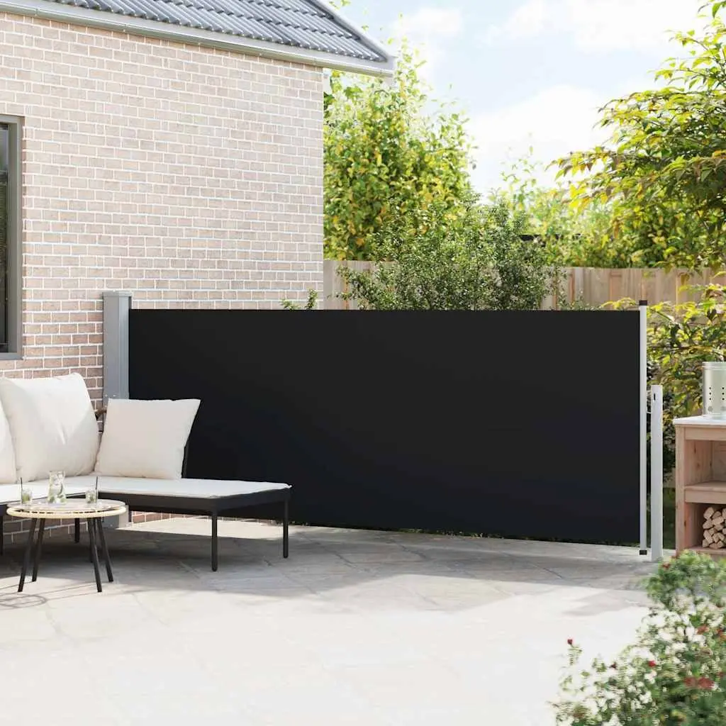 Retractable Side Awning Outdoor Privacy Screen Shade 140x500 cm Black