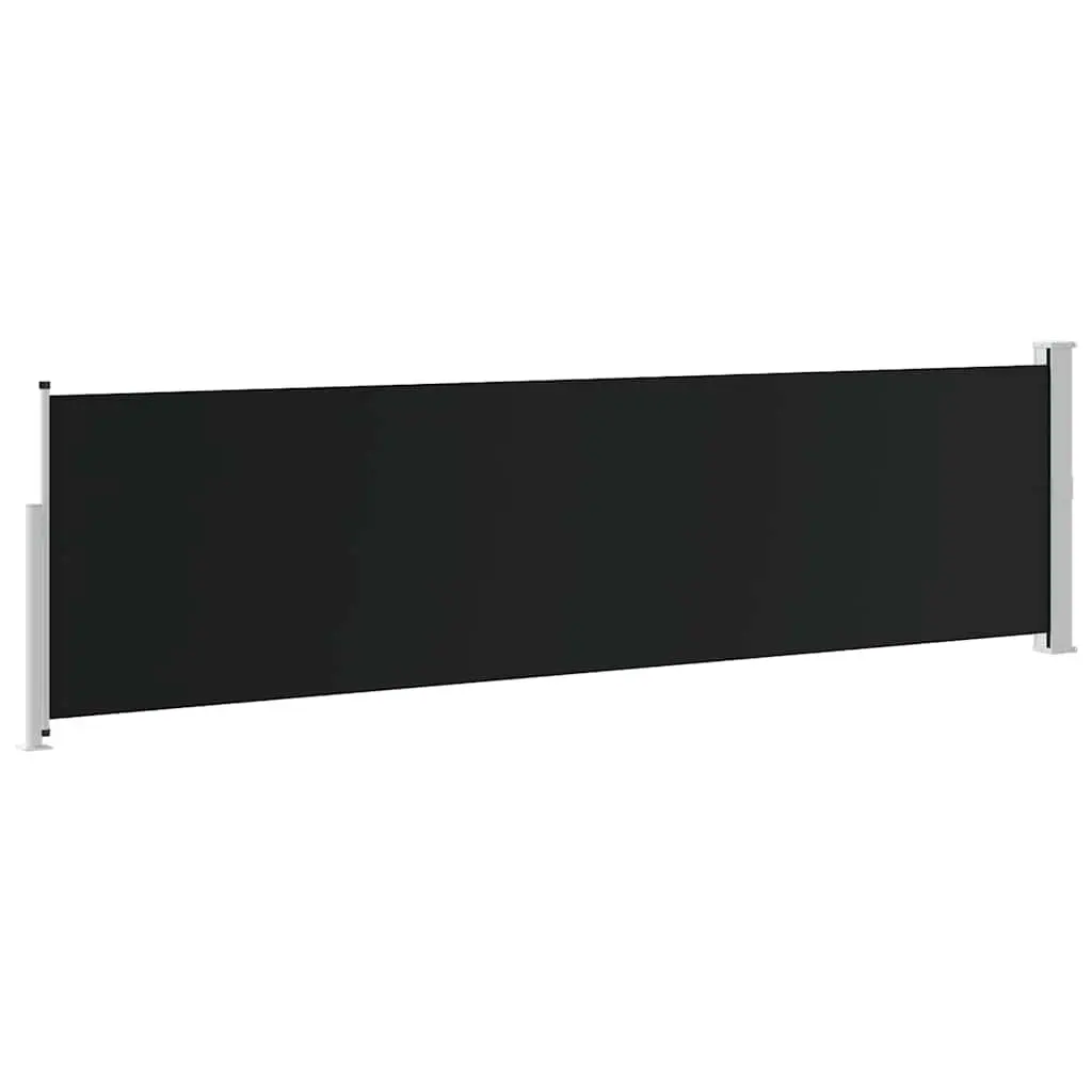 Retractable Side Awning Outdoor Privacy Screen Shade 140x500 cm Black