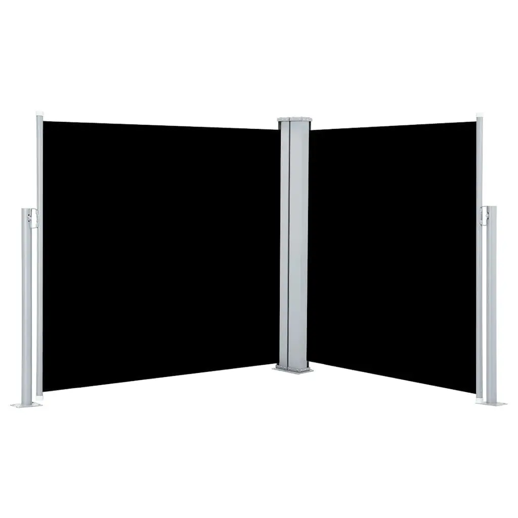 Retractable Side Awning Outdoor Privacy Screen 100x600cm Black