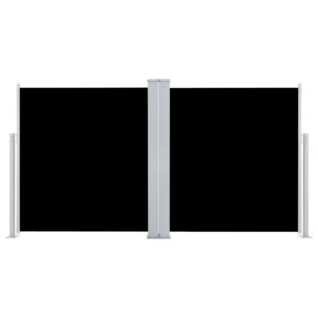 Retractable Side Awning Outdoor Privacy Screen 100x600cm Black