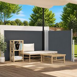 Retractable Side Awning 100x600 cm Anthracite Garden Patio Privacy Screen Shade