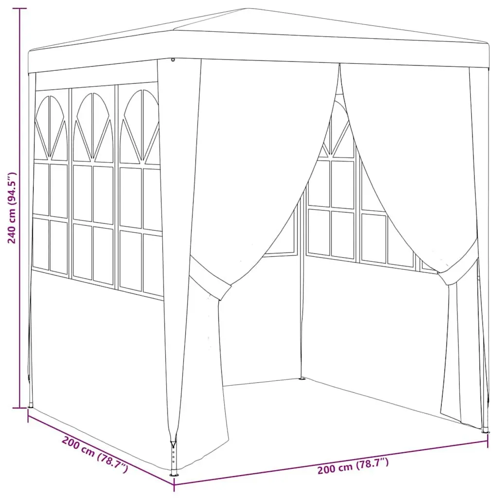 Party Tent Outdoor Gazebo 2x2 m Blue Canopy with Side Walls