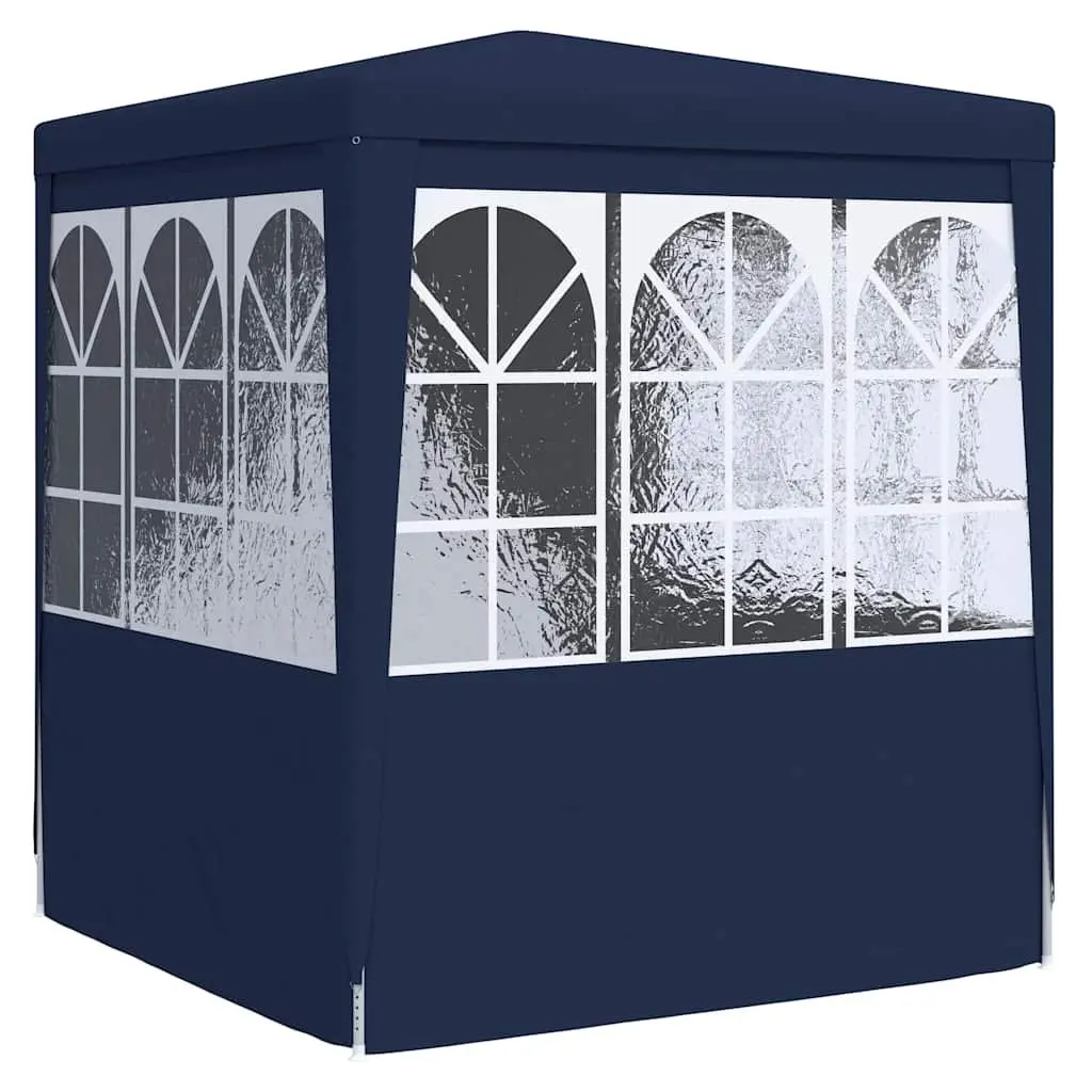 Party Tent Outdoor Gazebo 2.5x2.5m Blue Canopy with Side Walls Panels and Door