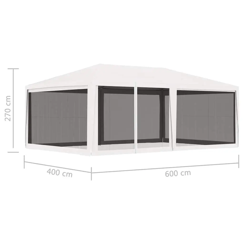 Party Tent Outdoor Gazebo 4x6m White Mesh Sidewalls