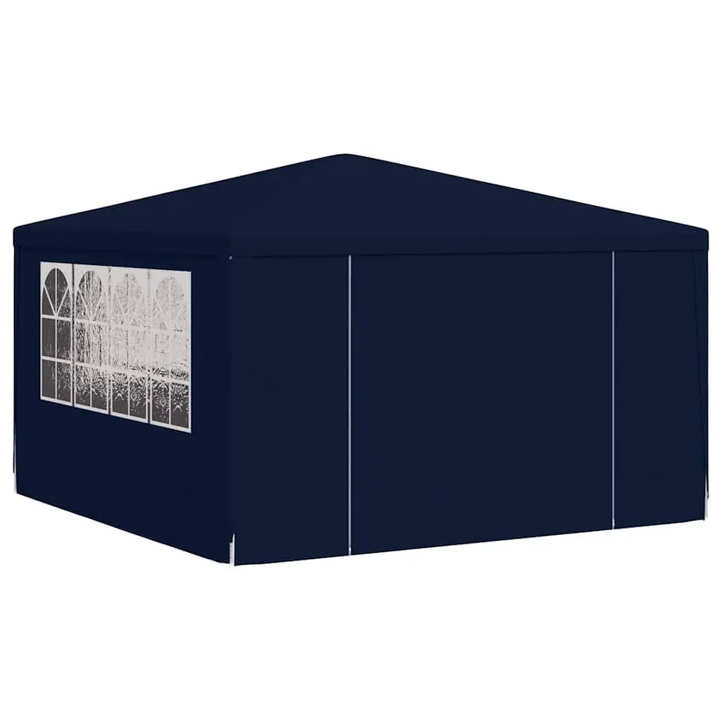 Party Tent Outdoor Gazebo 4x4 m Blue with Side Walls Decorative Windows Zippered Door