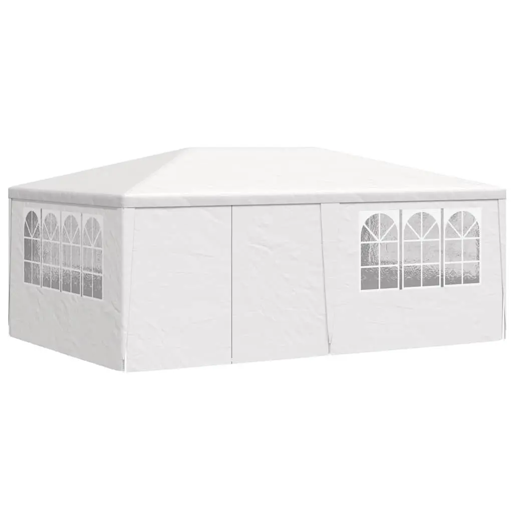 Outdoor Gazebo Tent 4x6m White with Side Walls and Door for Garden Parties