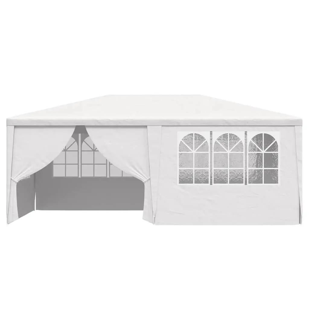 Outdoor Gazebo Tent 4x6m White with Side Walls and Door for Garden Parties