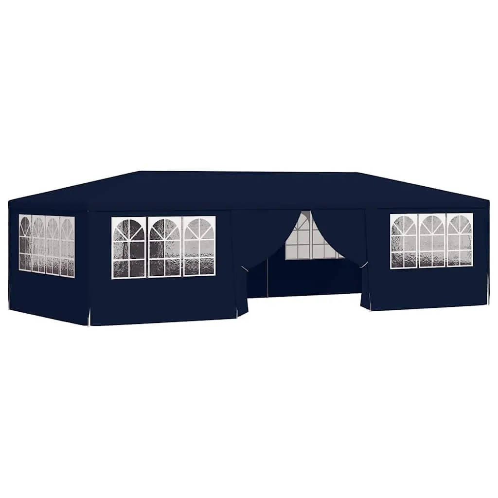 Party Tent Outdoor Canopy 4x9m Blue Gazebo with Side Walls Door Windows