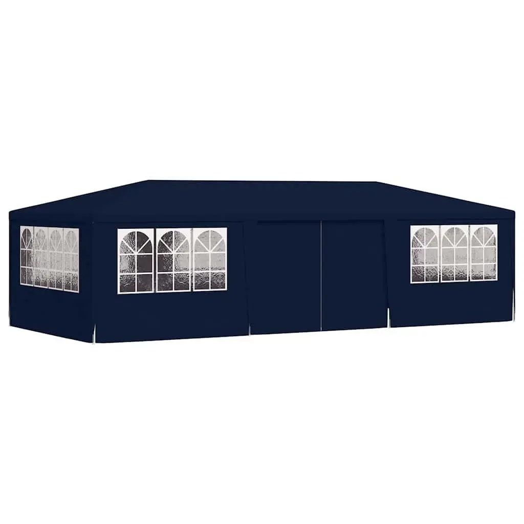 Party Tent Outdoor Canopy 4x9m Blue Gazebo with Side Walls Door Windows