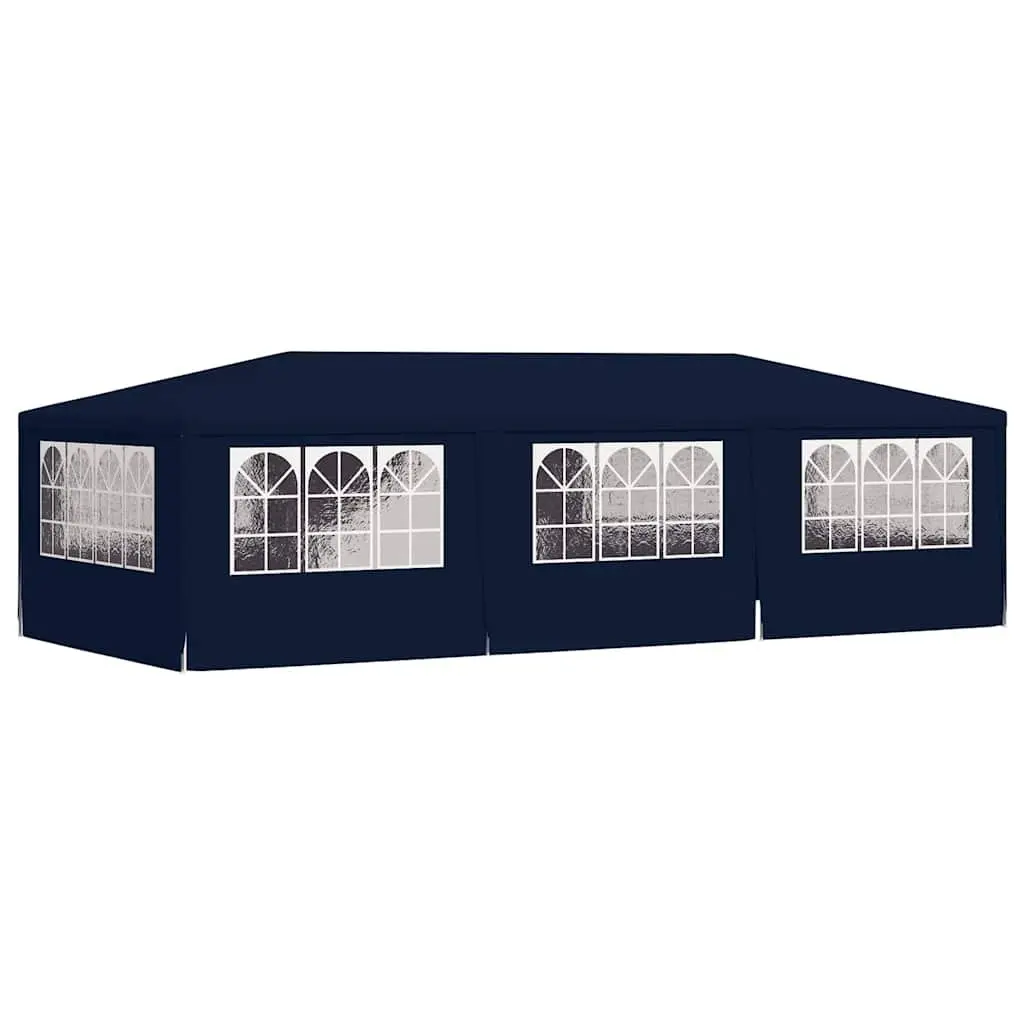 Party Tent Outdoor Canopy 4x9m Blue Gazebo with Side Walls Door Windows