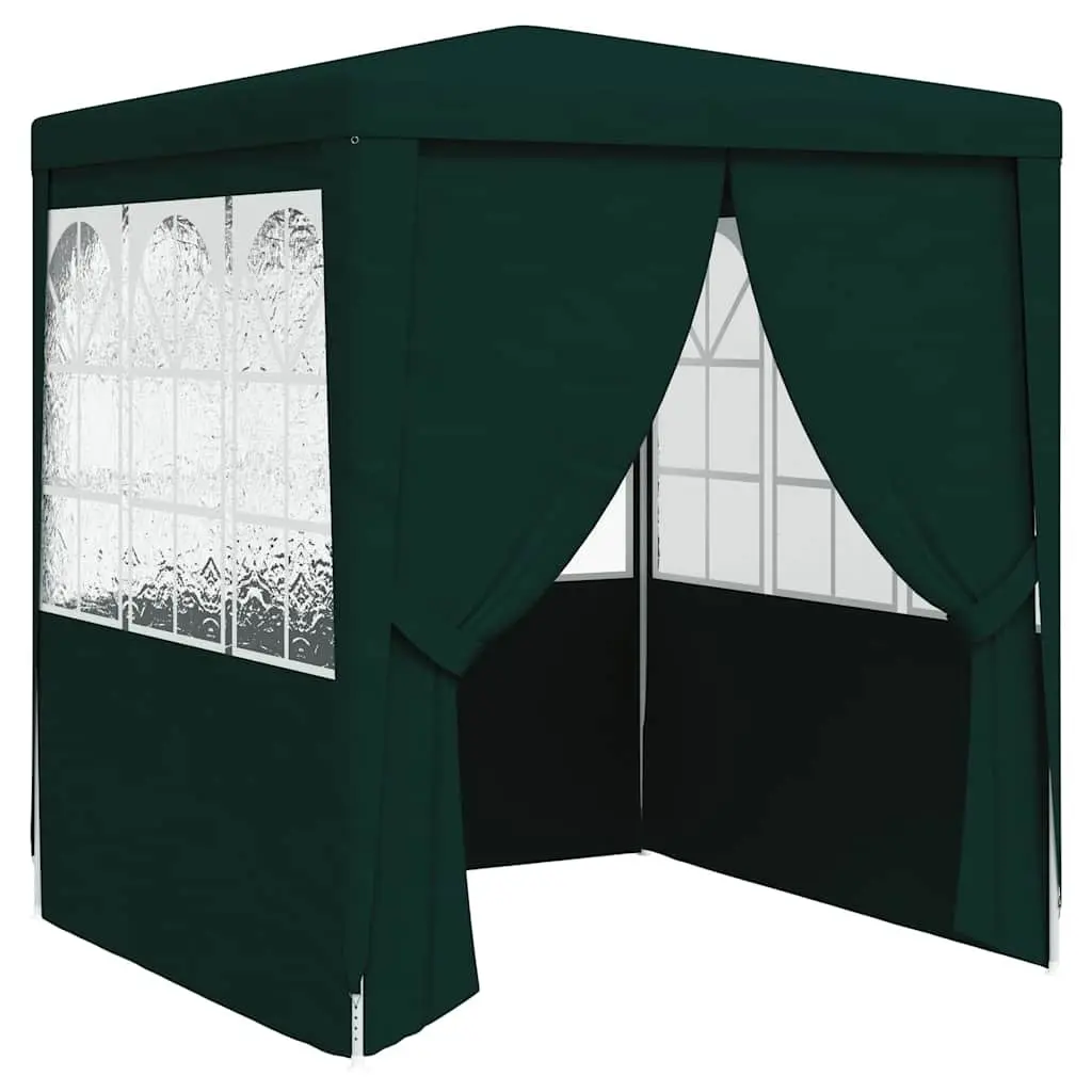 Party Tent Outdoor Canopy 2x2m Green with Side Walls Door Windows