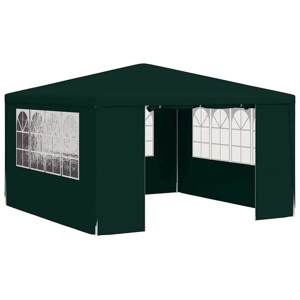 Party Tent Outdoor Canopy 4x4 m Green with Side Walls Windows Door Panels