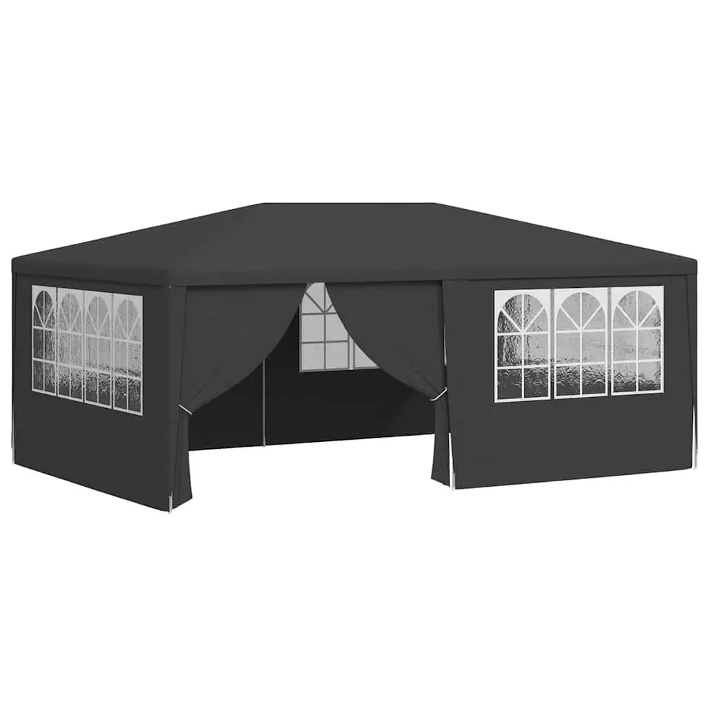 Party Tent Outdoor 4x6 m Anthracite with Side Walls Windows Door