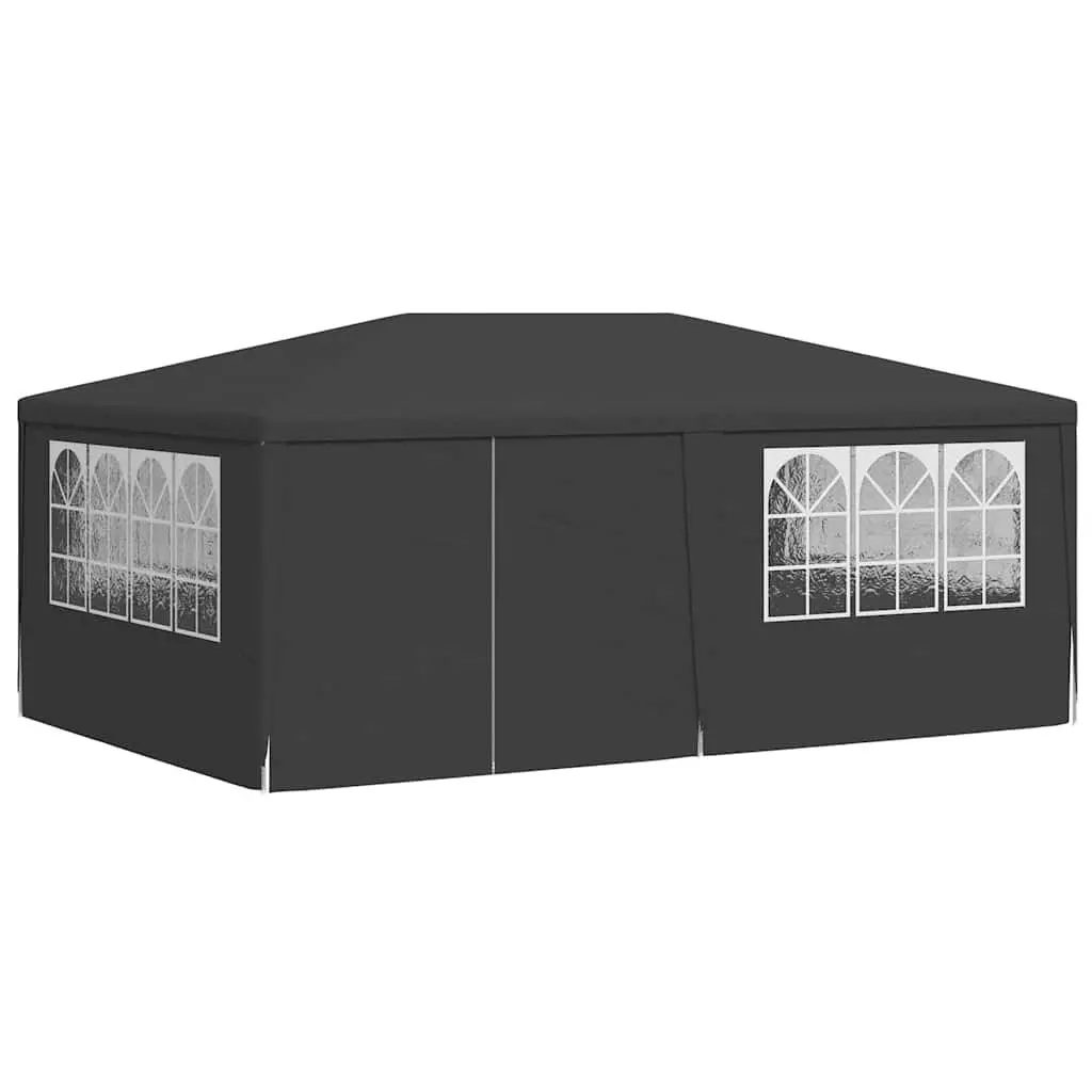 Party Tent Outdoor 4x6 m Anthracite with Side Walls Windows Door