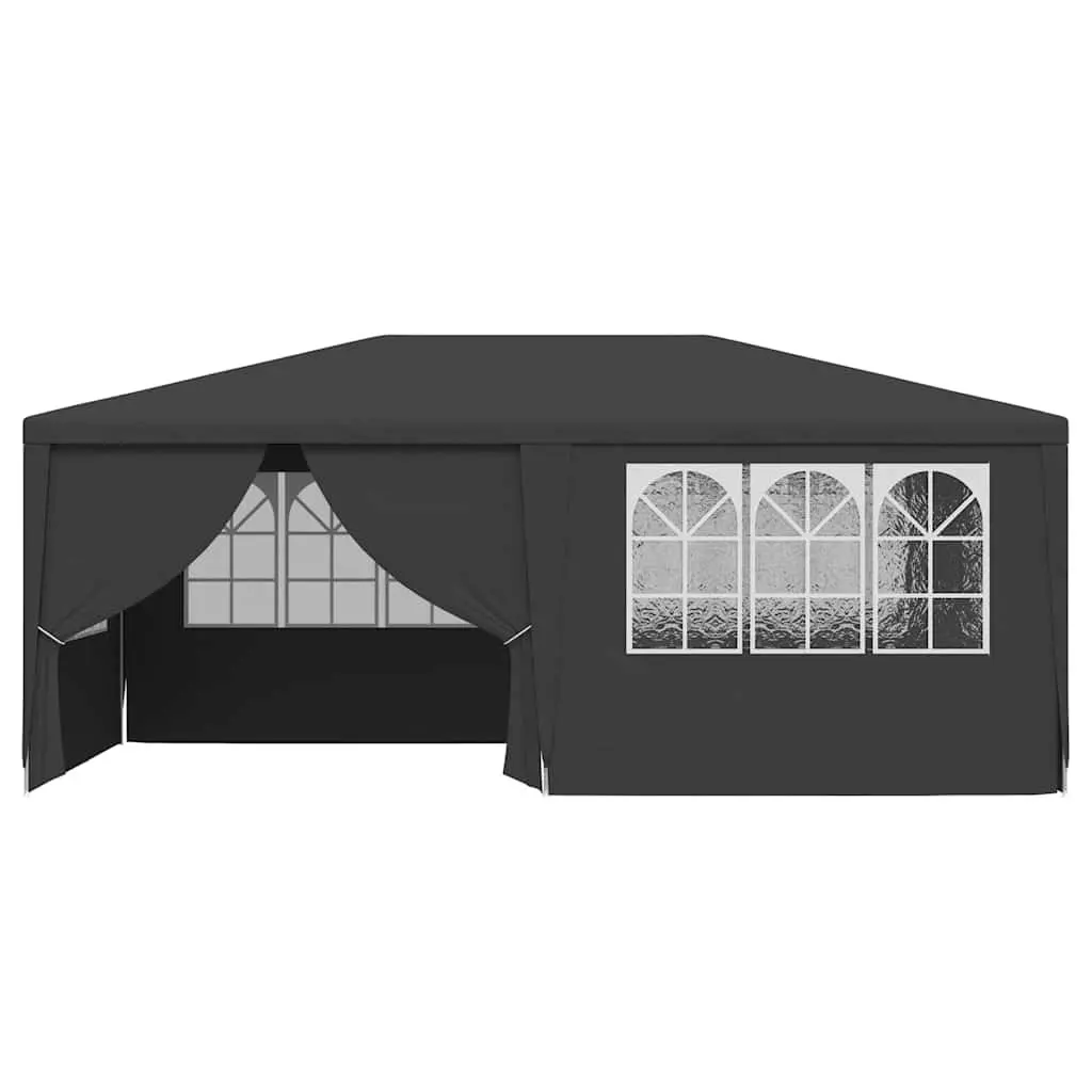 Party Tent Outdoor 4x6 m Anthracite with Side Walls Windows Door