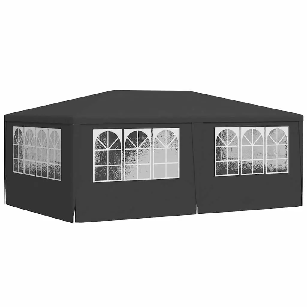 Party Tent Outdoor 4x6 m Anthracite with Side Walls Windows Door