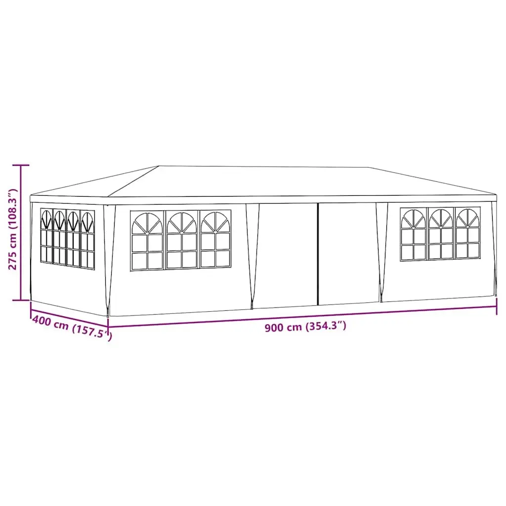 Party Tent Outdoor Gazebo 4x9m Green with Side Walls