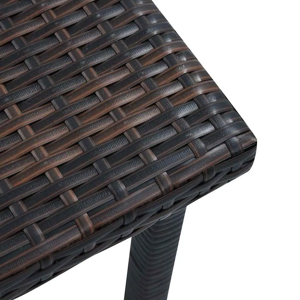 Outdoor Garden Tea Table Brown 40x40x40 cm PE Rattan Patio Furniture