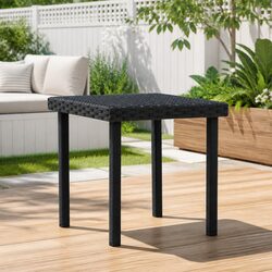 A Warm Welcome with This Black Tea Table for Outdoor Use