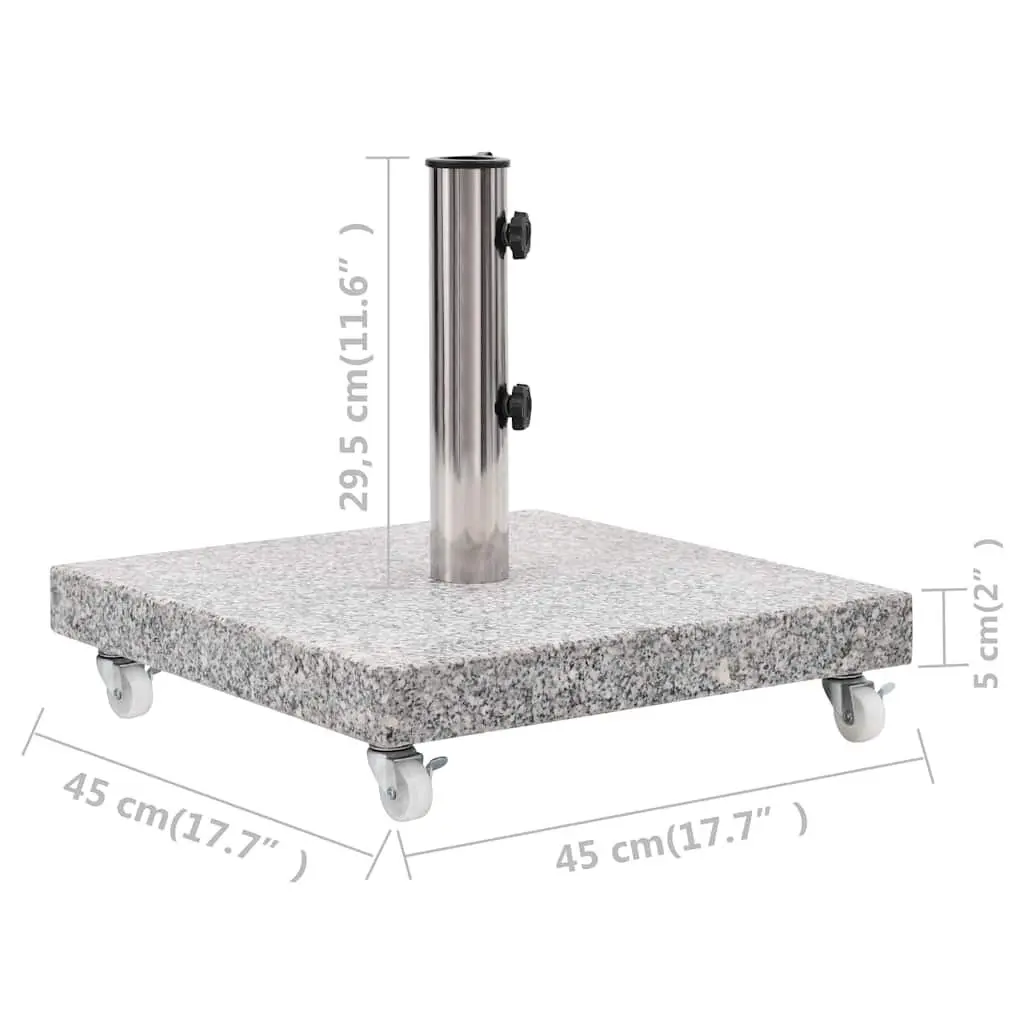 Granite Parasol Base 30kg Square Grey Outdoor Umbrella Holder