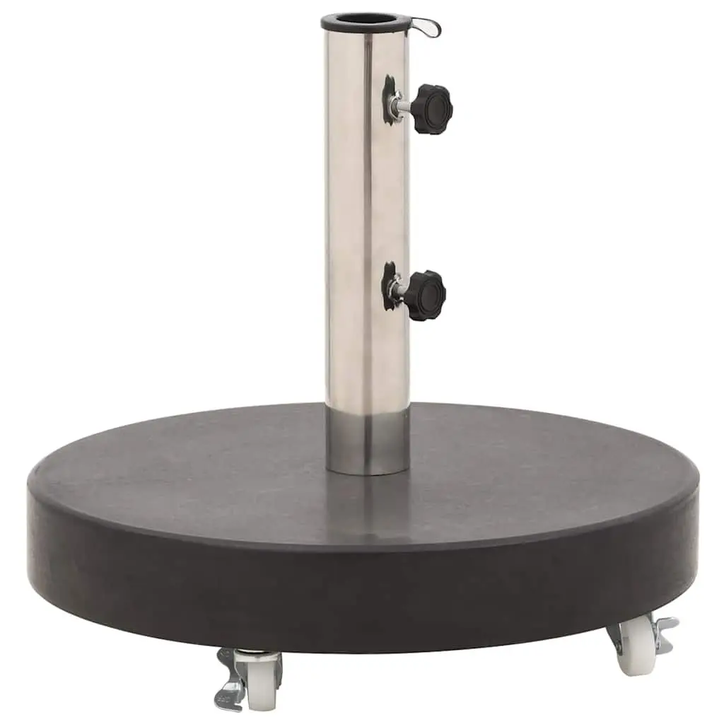 Round Parasol Base Granite 30kg Outdoor Umbrella Stand Heavy Duty Stable Black