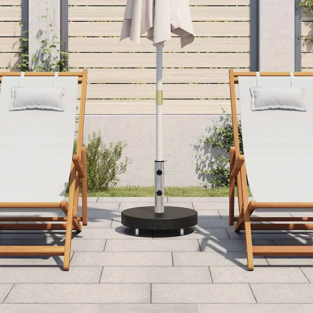 Round Parasol Base Granite 30kg Outdoor Umbrella Stand Heavy Duty Stable Black