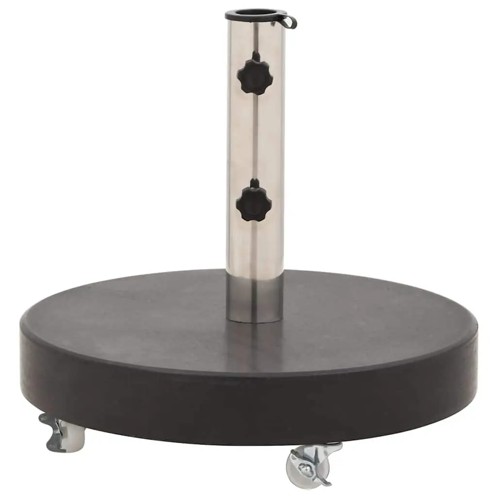 Round Parasol Base Granite 30kg Outdoor Umbrella Stand Heavy Duty Stable Black