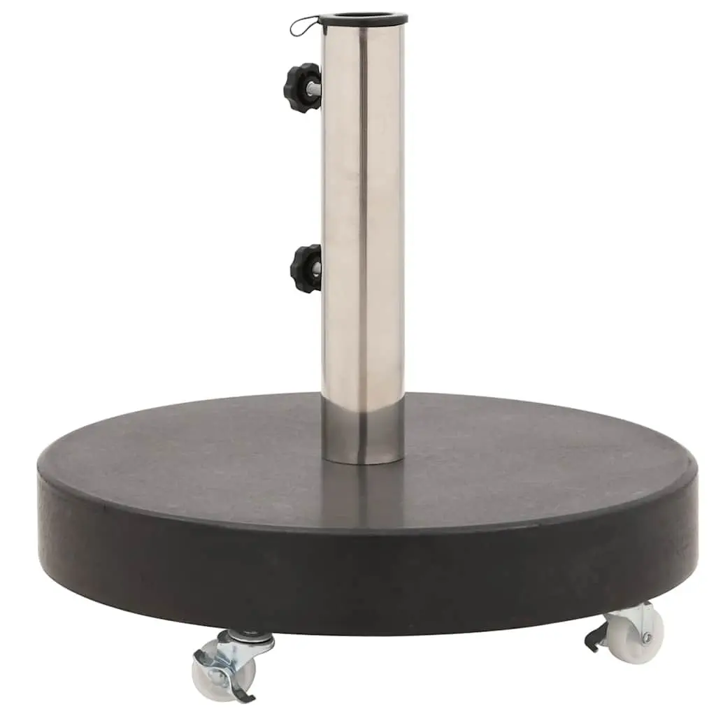 Round Parasol Base Granite 30kg Outdoor Umbrella Stand Heavy Duty Stable Black
