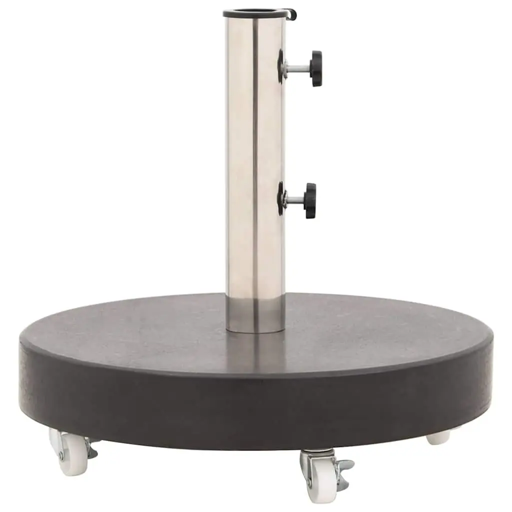 Round Parasol Base Granite 30kg Outdoor Umbrella Stand Heavy Duty Stable Black