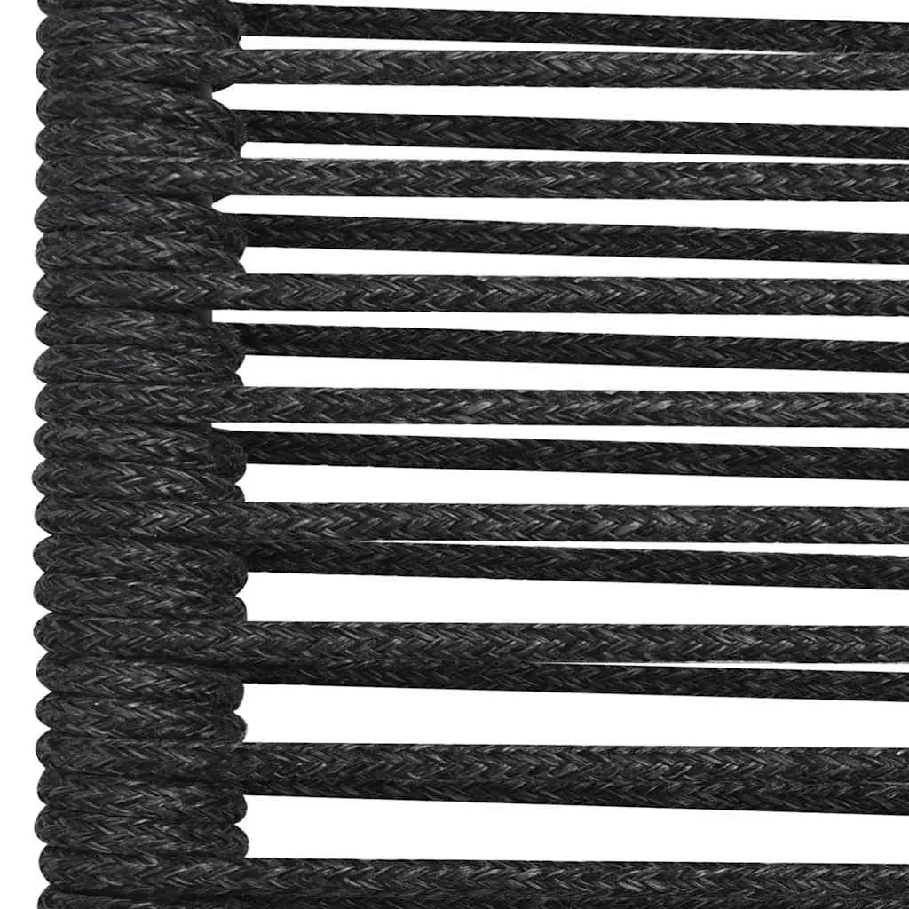 Outdoor Chairs Set of 2 Cotton Rope Woven Steel Frame Garden Seating Black