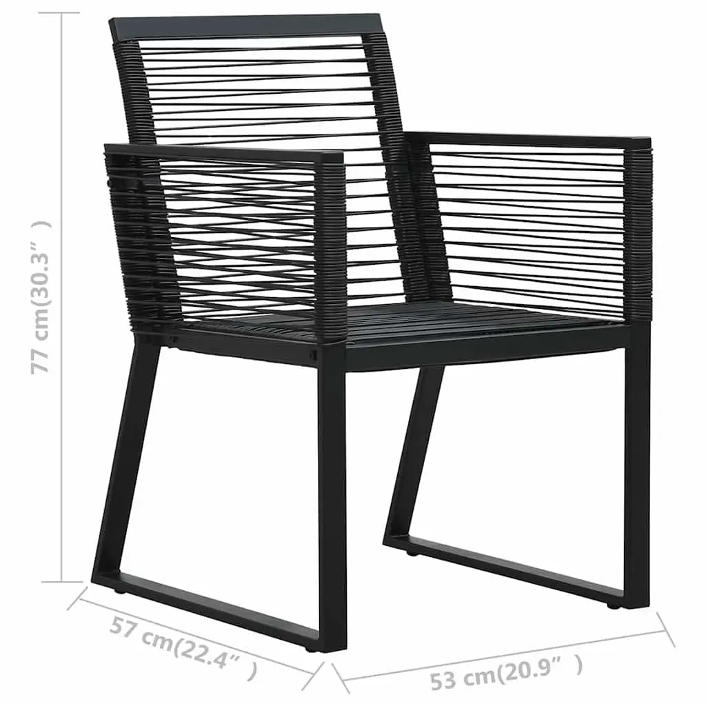 Outdoor Chairs 2 Pieces Black Patio Seating Garden Furniture