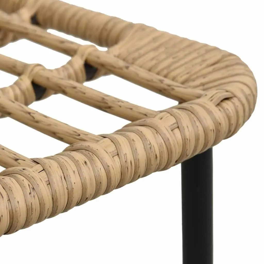 Outdoor Chairs Curved Backrest 2 Piece Brown Poly Rattan Garden Patio Seating