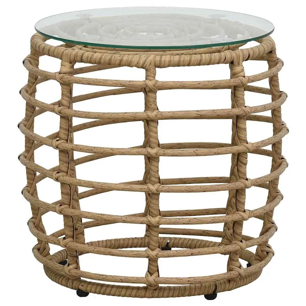 3 Piece Bistro Set Outdoor Garden Furniture Chairs Coffee Table Brown