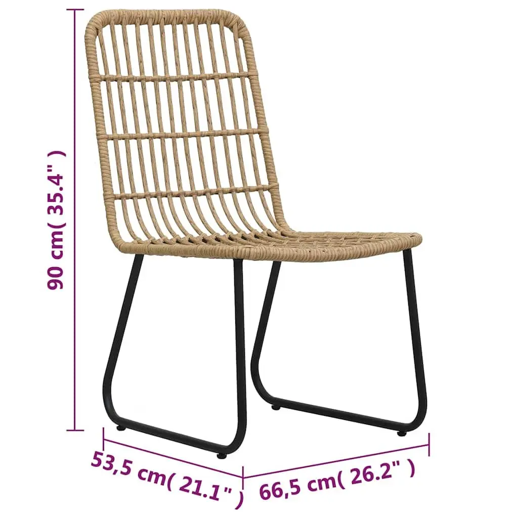 3 Piece Bistro Set Outdoor Garden Furniture Chairs Coffee Table Brown
