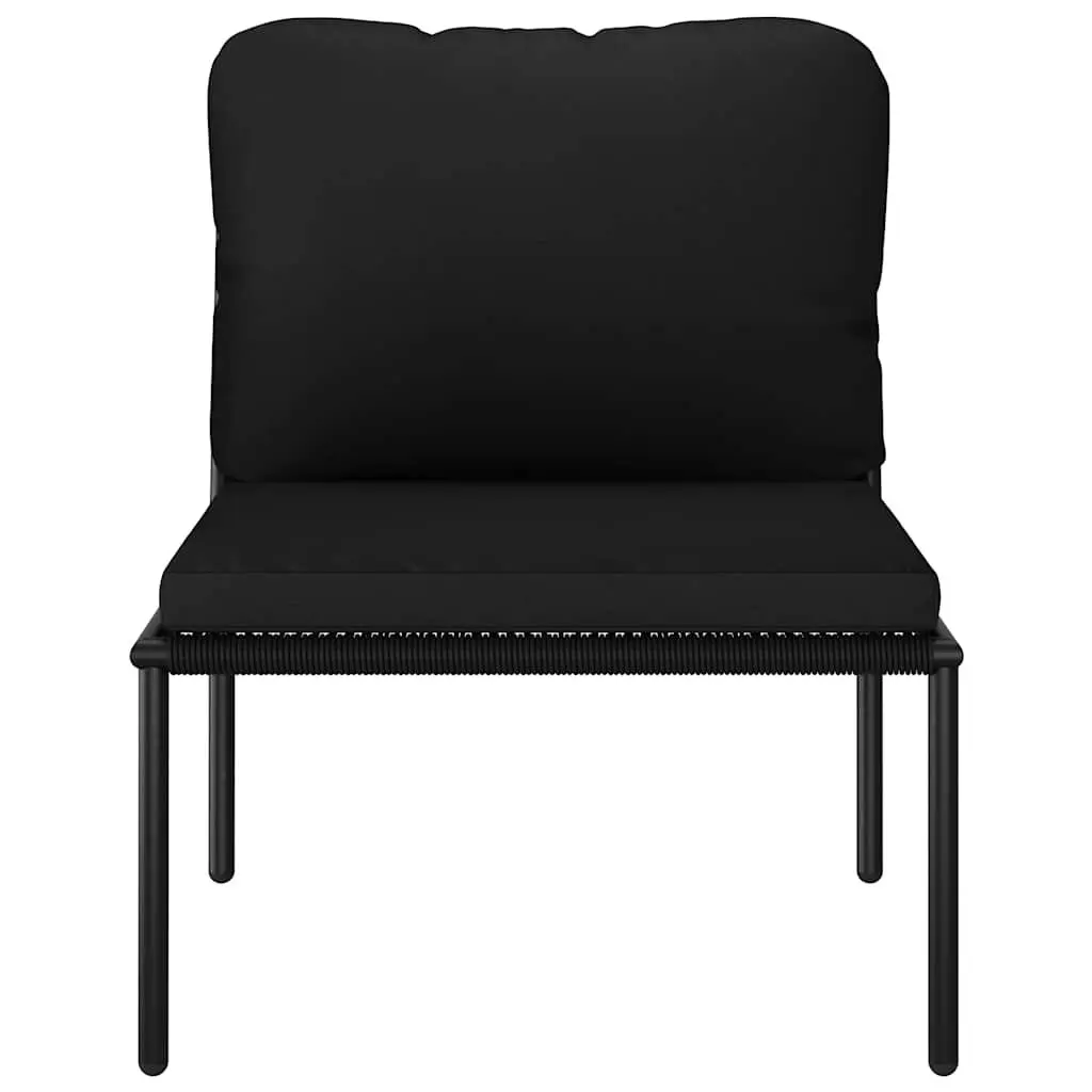 6 Piece Garden Lounge Set Outdoor Patio Furniture Cushions Black PVC Wire