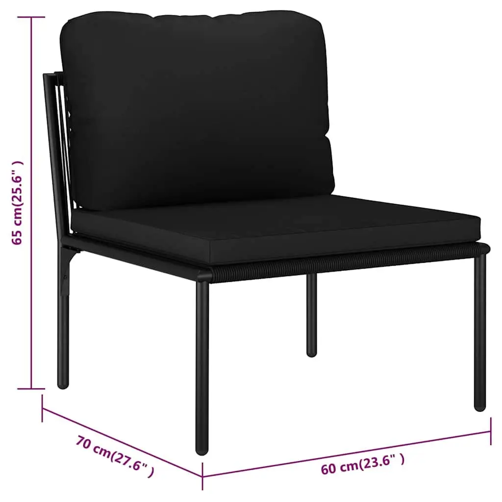5 Piece Garden Lounge Set Outdoor Furniture Cushions Black Patio Sectional