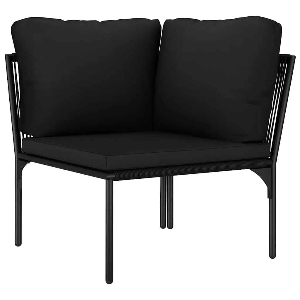 8 Piece Garden Lounge Set Outdoor Patio Furniture Modular Black PVC Cushions