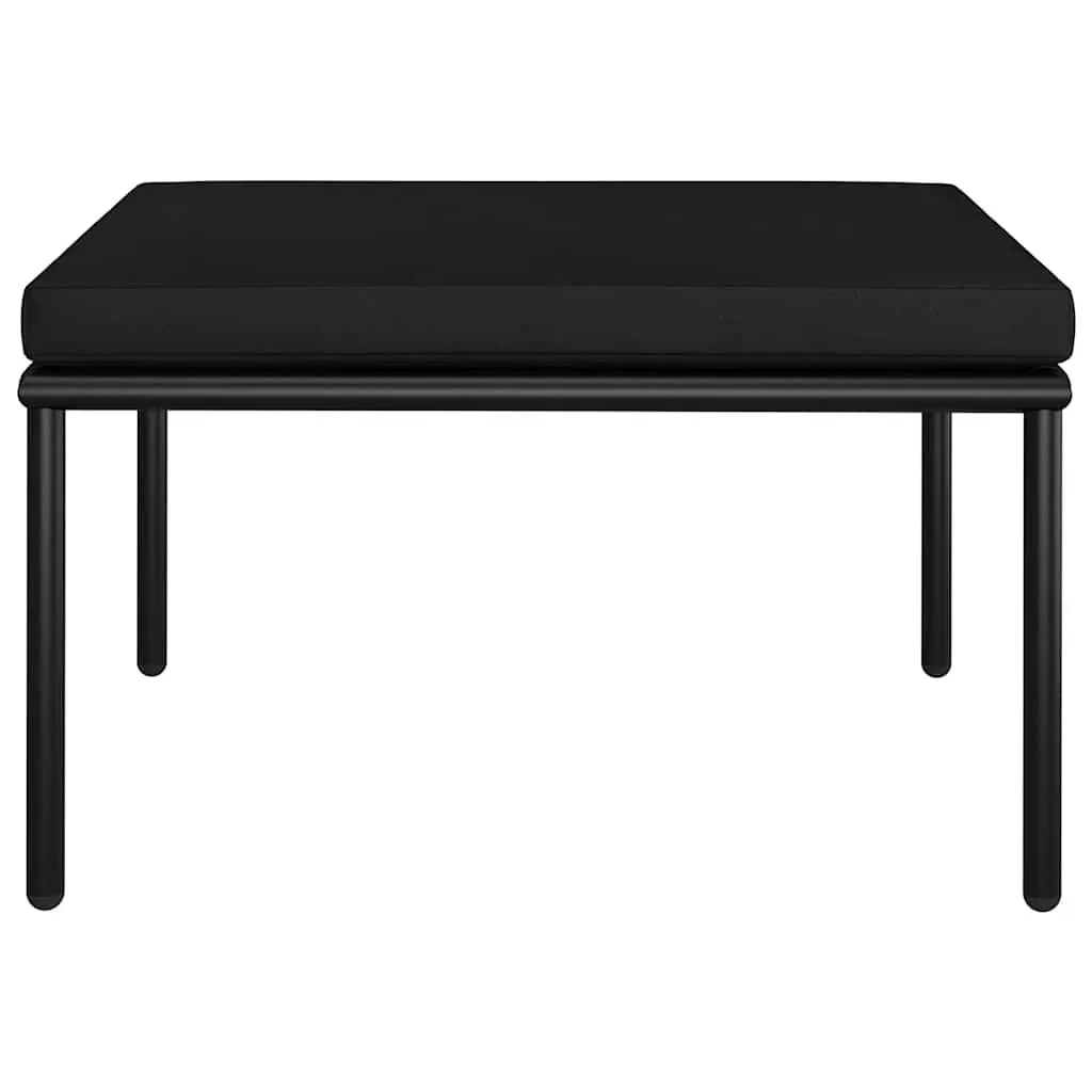 3 Piece Garden Lounge Set Outdoor Patio Furniture Black PVC Cushions Modular