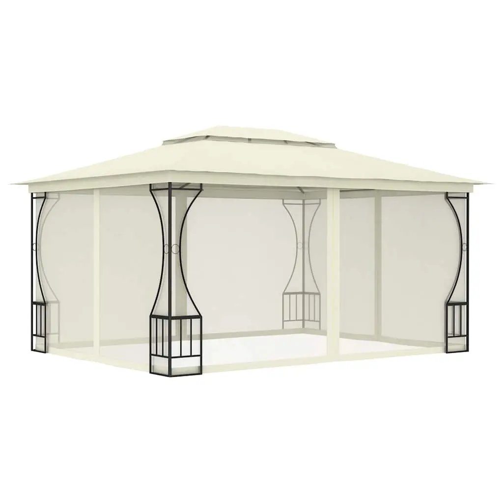 Gazebo Outdoor Party Tent Canopy 300x400x265cm Cream Backyard Shelter