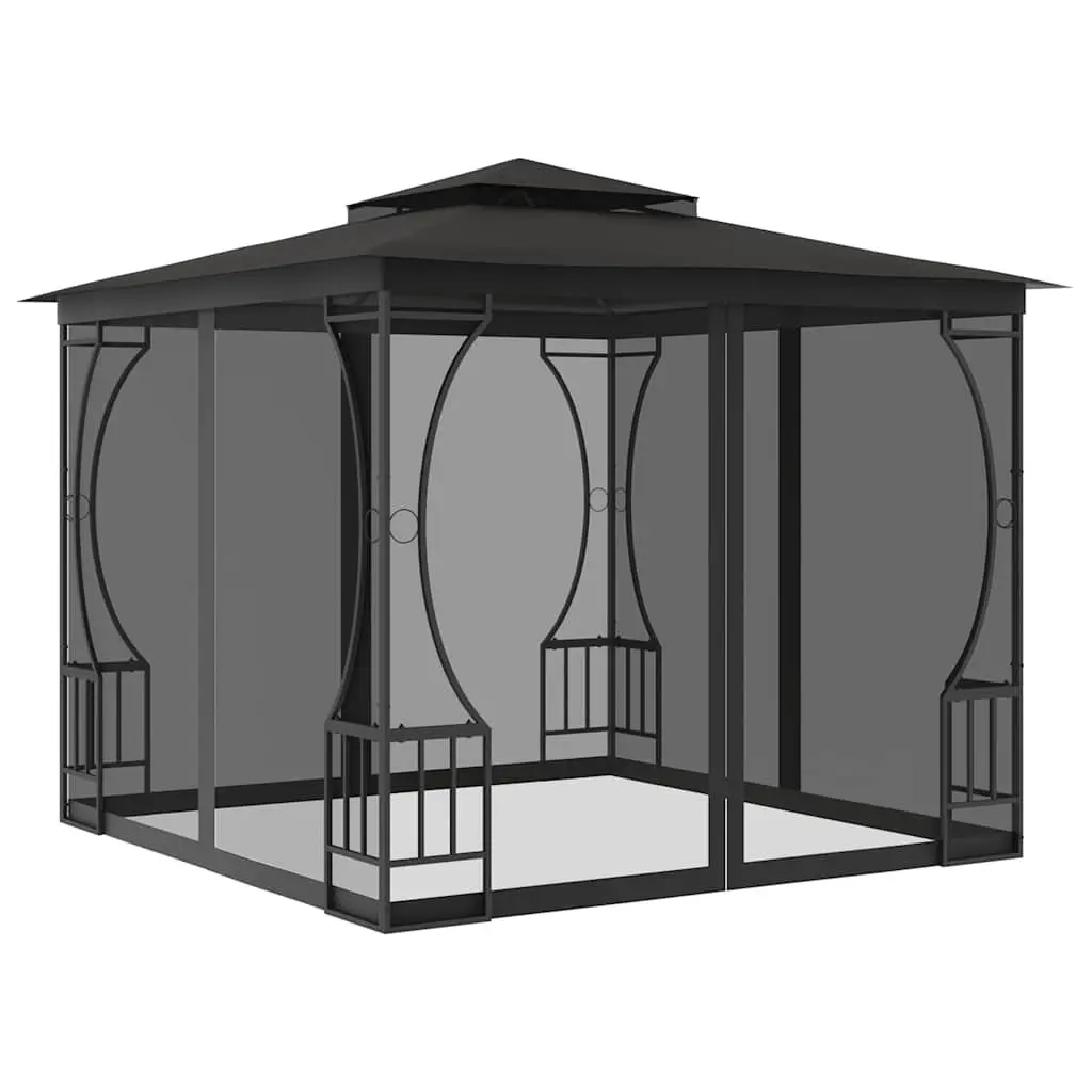 Gazebo with Nets Outdoor Party Tent 300x300x265 cm Anthracite
