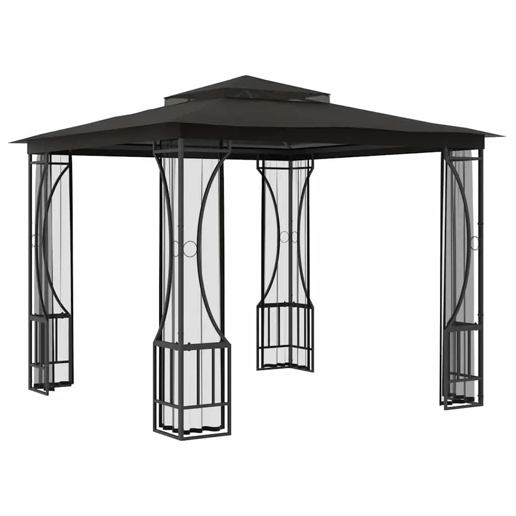 Gazebo with Nets Outdoor Party Tent 300x300x265 cm Anthracite
