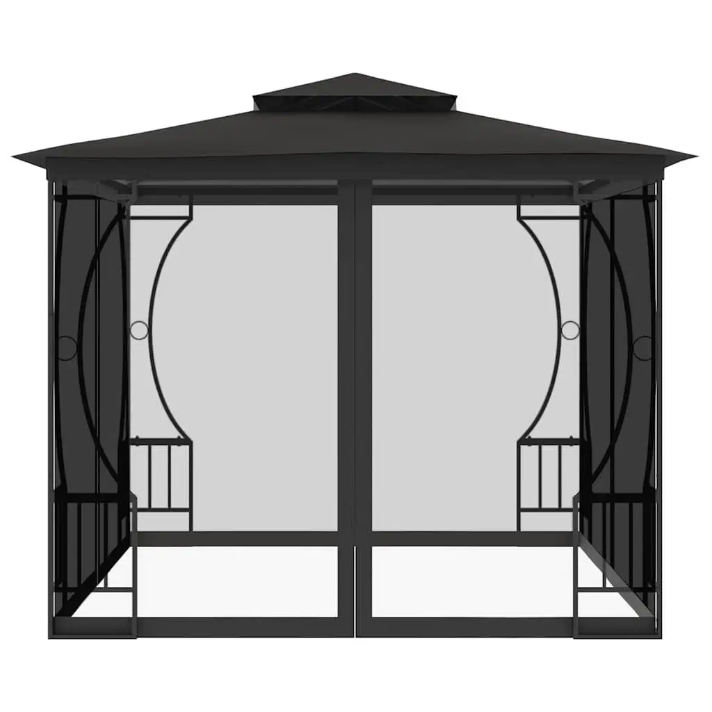 Gazebo with Nets Outdoor Party Tent 300x300x265 cm Anthracite