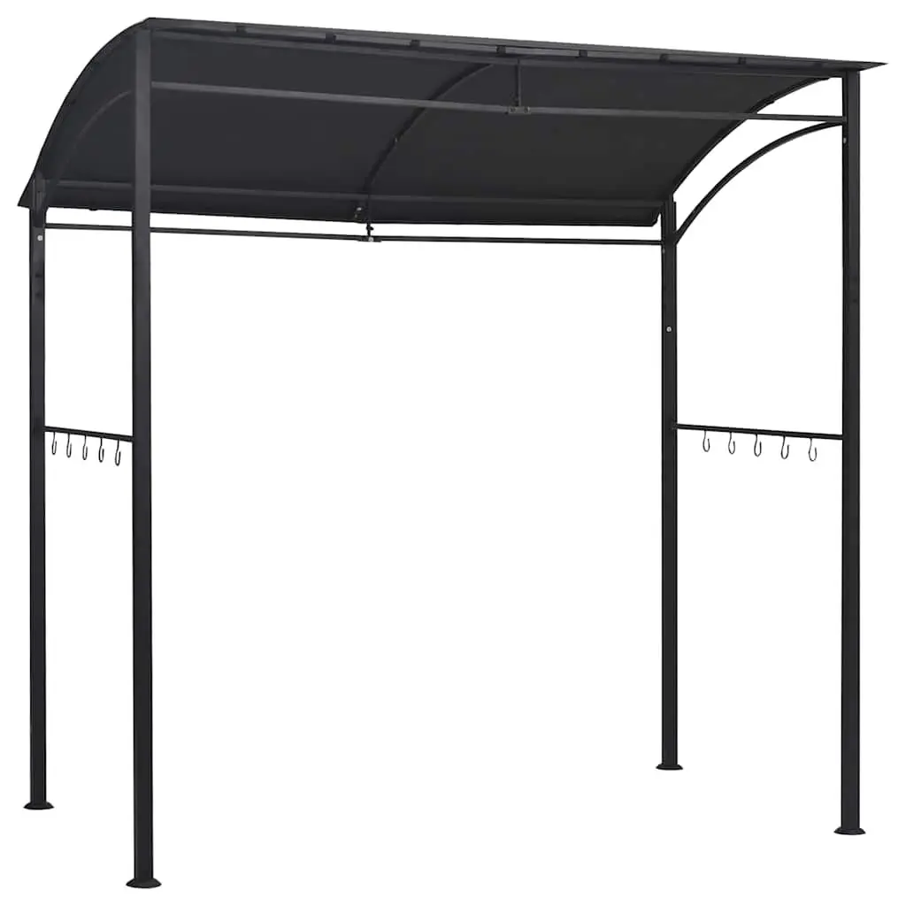 Outdoor BBQ Gazebo Weather Resistant Fabric Roof Anthracite Steel Frame 215x150x220 cm