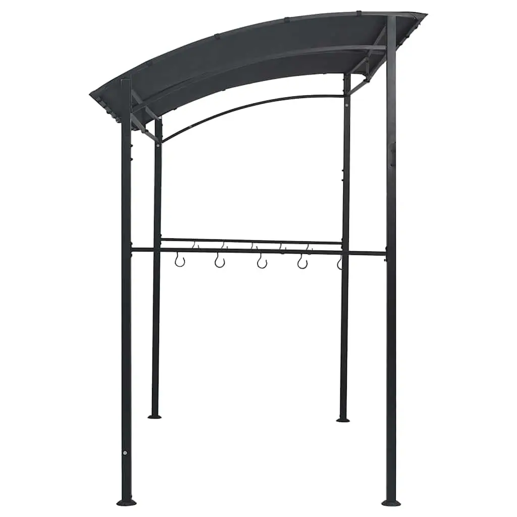 Outdoor BBQ Gazebo Weather Resistant Fabric Roof Anthracite Steel Frame 215x150x220 cm